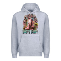 Heather Grey Keep your soul clean boots dirty Cowboy western Premium Hoodie - HowdyJamesFarm