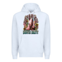 White Keep your soul clean boots dirty Cowboy western Premium Hoodie - HowdyJamesFarm