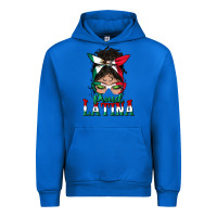 Cobalt proud latina messy bun mama Urban Hoodie - BundleAndBundleShop