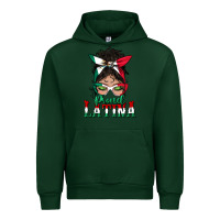 Forest Green proud latina messy bun mama Urban Hoodie - BundleAndBundleShop
