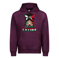 Mauve Wine proud latina messy bun mama Urban Hoodie - BundleAndBundleShop