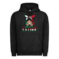 Pigment Black proud latina messy bun mama Urban Hoodie - BundleAndBundleShop