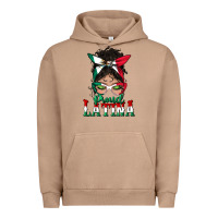 Pigment Burro proud latina messy bun mama Urban Hoodie - BundleAndBundleShop