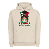 Pigment French Oak proud latina messy bun mama Urban Hoodie - BundleAndBundleShop