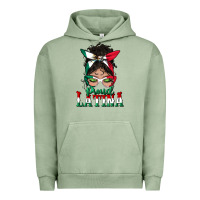 Pigment Oil Green proud latina messy bun mama Urban Hoodie - BundleAndBundleShop