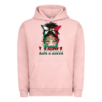 Pigment Salmon proud latina messy bun mama Urban Hoodie - BundleAndBundleShop