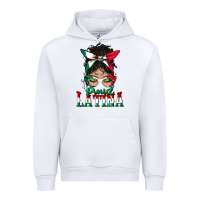 White proud latina messy bun mama Urban Hoodie - BundleAndBundleShop