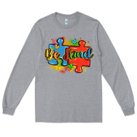 Heather Grey be kind autism Long Sleeve Tee - LillyAllenDesigns