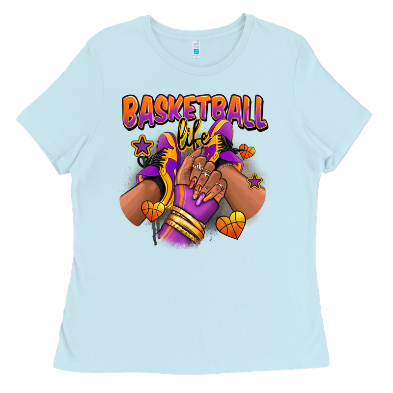 Basketball Life Afro Girl Sneakers Ladies Tee by RanaPortraitStore | Teevron