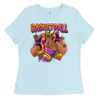 Baby Blue Basketball life afro girl sneakers Ladies Tee - RanaPortraitStore