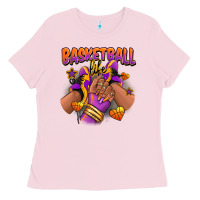 Bubblegum Pink Basketball life afro girl sneakers Ladies Tee - RanaPortraitStore