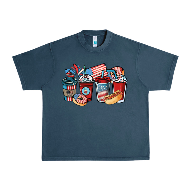 4th Of July Coffee Cups Urban Heavy Tee by NancyCooperArtShop | Teevron