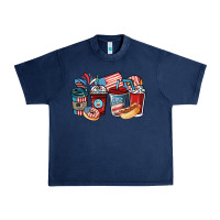 Navy 4th of july coffee cups Urban Heavy Tee - NancyCooperArtShop