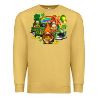 Antique Gold St. Patrick's Day gnomies with leopard tumbler Premium Sweatshirt - HowdyJamesFarm