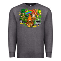 Charcoal Heather St. Patrick's Day gnomies with leopard tumbler Premium Sweatshirt - HowdyJamesFarm