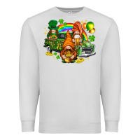 Dove Grey St. Patrick's Day gnomies with leopard tumbler Premium Sweatshirt - HowdyJamesFarm