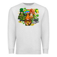 Oatmeal Heather St. Patrick's Day gnomies with leopard tumbler Premium Sweatshirt - HowdyJamesFarm