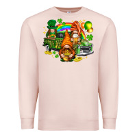 Pale Pink St. Patrick's Day gnomies with leopard tumbler Premium Sweatshirt - HowdyJamesFarm