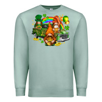 Seafoam St. Patrick's Day gnomies with leopard tumbler Premium Sweatshirt - HowdyJamesFarm