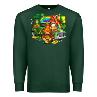 Sports Green St. Patrick's Day gnomies with leopard tumbler Premium Sweatshirt - HowdyJamesFarm
