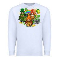 White St. Patrick's Day gnomies with leopard tumbler Premium Sweatshirt - HowdyJamesFarm