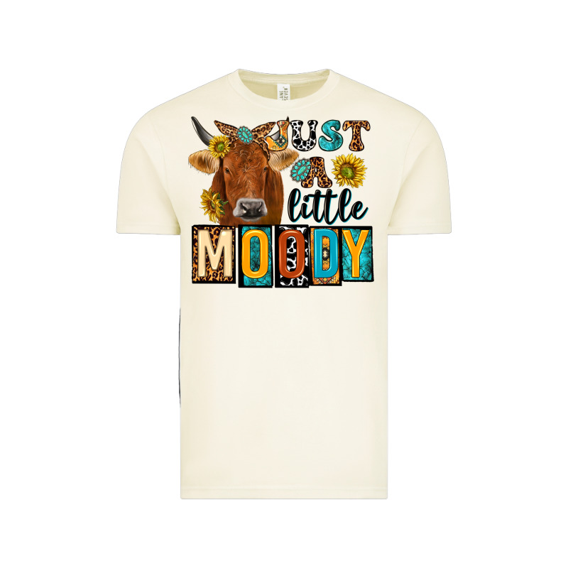 Just A Little Moody With Cow Vintage Tee by NancyCooperArtShop | Teevron
