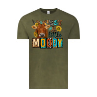 Vintage Olive just a little moody with cow Vintage Tee - NancyCooperArtShop