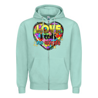 Seafoam Love needs no words Zipper Hoodie - NancyCooperArtShop