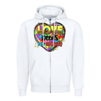 White Love needs no words Zipper Hoodie - NancyCooperArtShop