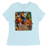 Baby Blue cowboy rodeo Ladies Tee - JahusDesignShop