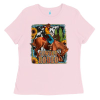 Bubblegum Pink cowboy rodeo Ladies Tee - JahusDesignShop