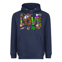 Navy Mardi Gras love Nurse Heavyweight Hoodie - HowdyJamesFarm