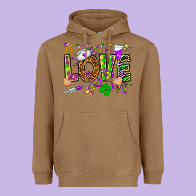 Mardi Gras Love Nurse Heavyweight Hoodie Designed By Howdyjamesfarm