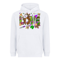 White Mardi Gras love Nurse Heavyweight Hoodie - HowdyJamesFarm