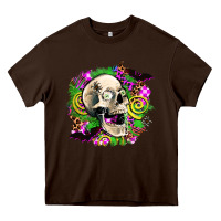 Chocolate Brown halloween skull Heavy Core Tee - AdoDesignShop