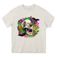 Cream halloween skull Heavy Core Tee - AdoDesignShop