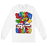 White autism is not a disability it's a different abilit Long Sleeve Tee - LillyAllenDesigns