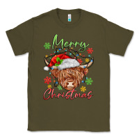 Army Green merry christmas cow Classic Tee - MaliasSmallBusiness