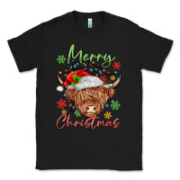 Black merry christmas cow Classic Tee - MaliasSmallBusiness