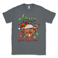 Charcoal Heather merry christmas cow Classic Tee - MaliasSmallBusiness