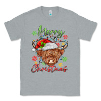 Heather Grey merry christmas cow Classic Tee - MaliasSmallBusiness