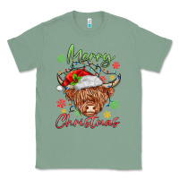 Sage merry christmas cow Classic Tee - MaliasSmallBusiness