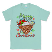 Seafoam merry christmas cow Classic Tee - MaliasSmallBusiness