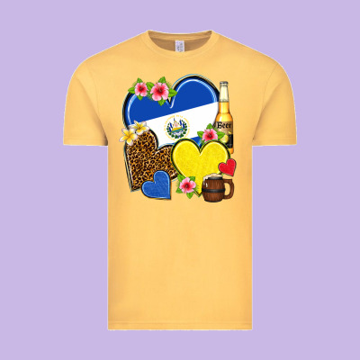 El Salvador Hearts Vintage Tee Designed By Nancycooperartshop