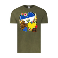 Vintage Olive el salvador hearts Vintage Tee - NancyCooperArtShop