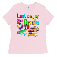 Bubblegum Pink last day of fifth grade Ladies Tee - Artiststas