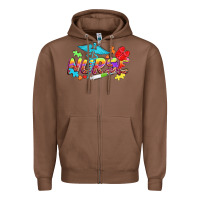 Chestnut Autism Nurse Zipper Hoodie - NancyCooperArtShop