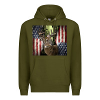 Army Green usa deer hunting woods Premium Hoodie - CowGirlArtShop