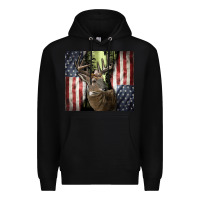 Black usa deer hunting woods Premium Hoodie - CowGirlArtShop