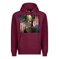 Burgundy usa deer hunting woods Premium Hoodie - CowGirlArtShop